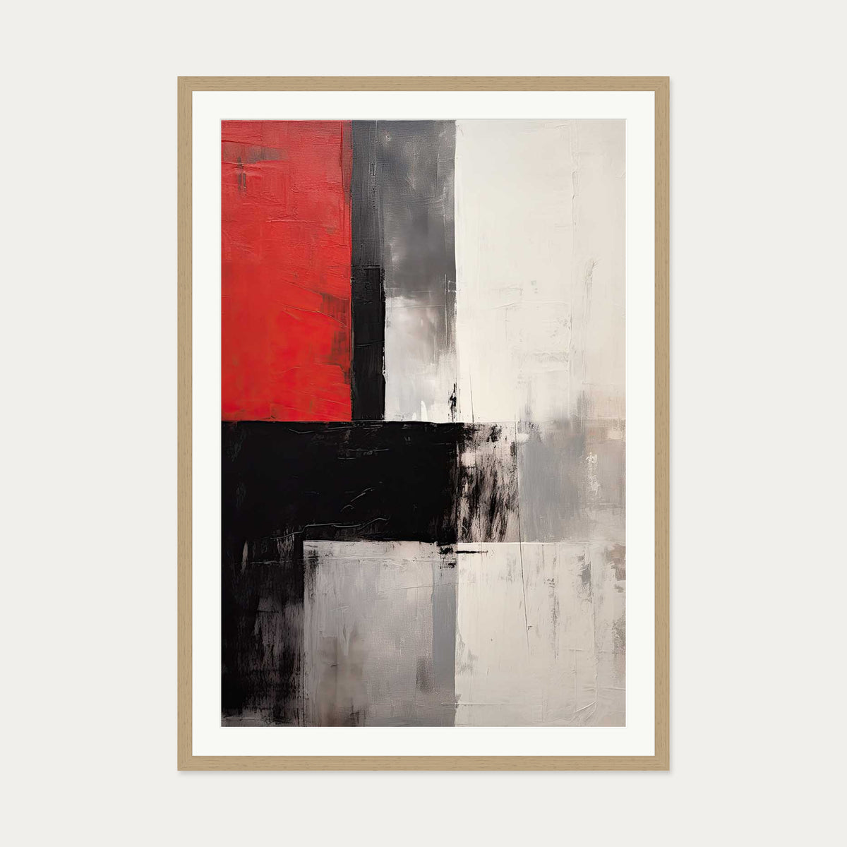Mysterious Red Art Print — 70 x 100 cm — Oak Frame