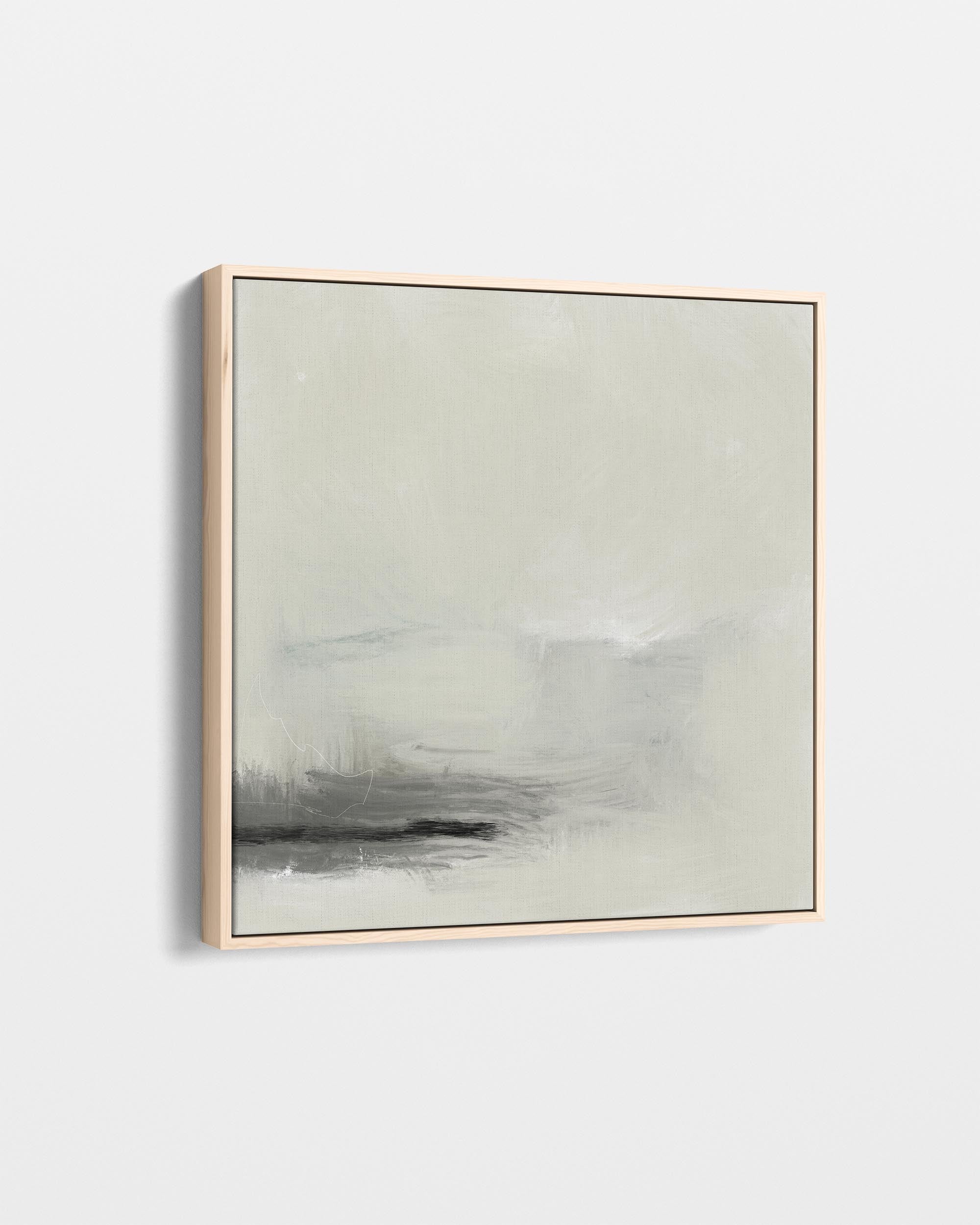 Abstract art piece with a gold frame on a white background