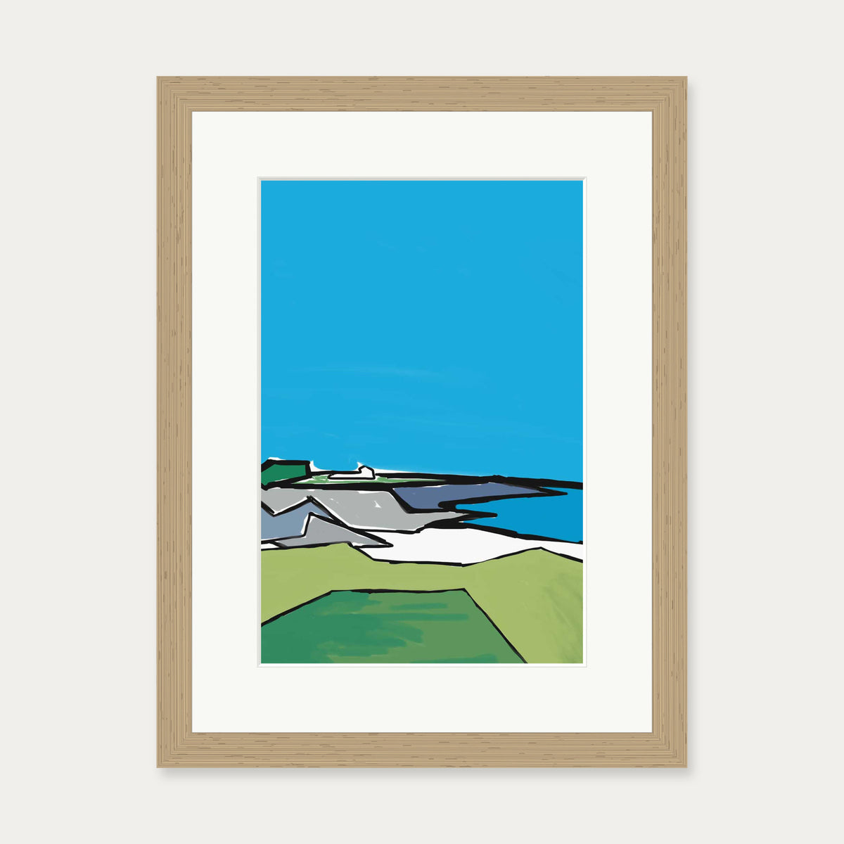 Nature Illustration Art Print — 30 x 40 cm — Oak Frame