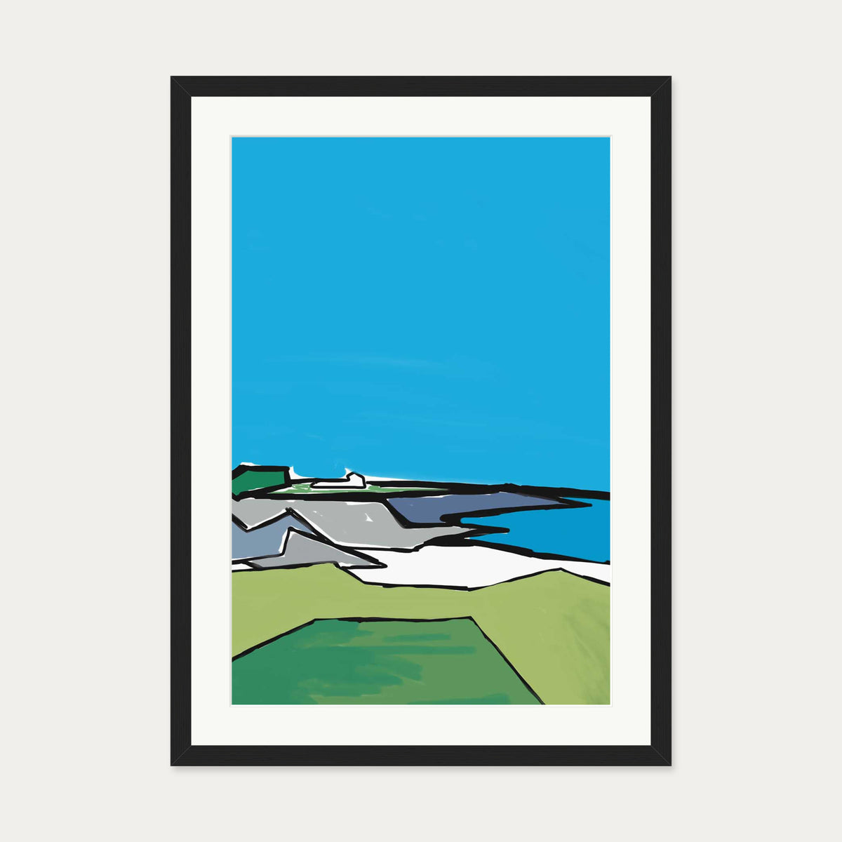 Nature Illustration Art Print — 50 x 70 cm — Black Frame