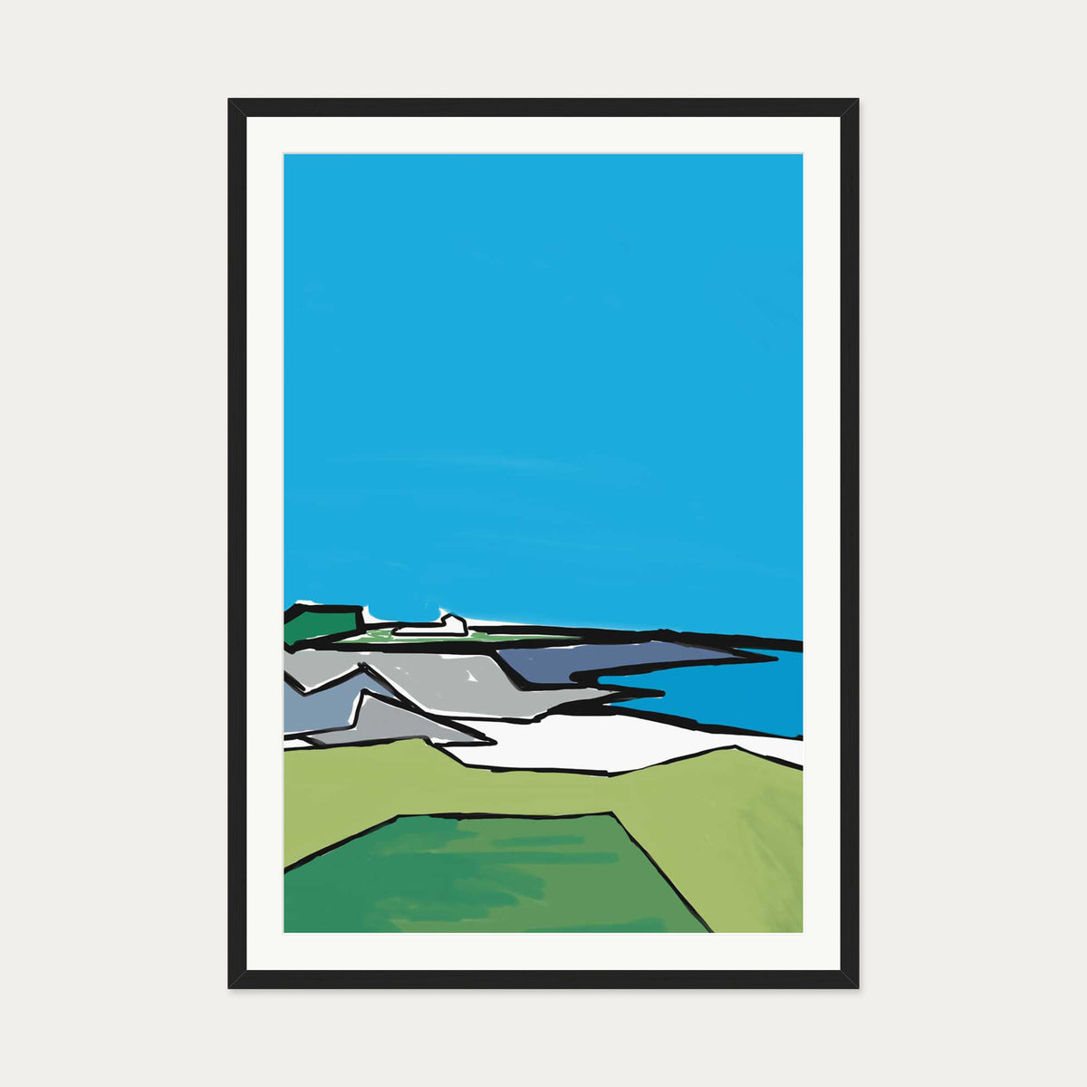 Nature Illustration Art Print — 70 x 100 cm — Black Frame