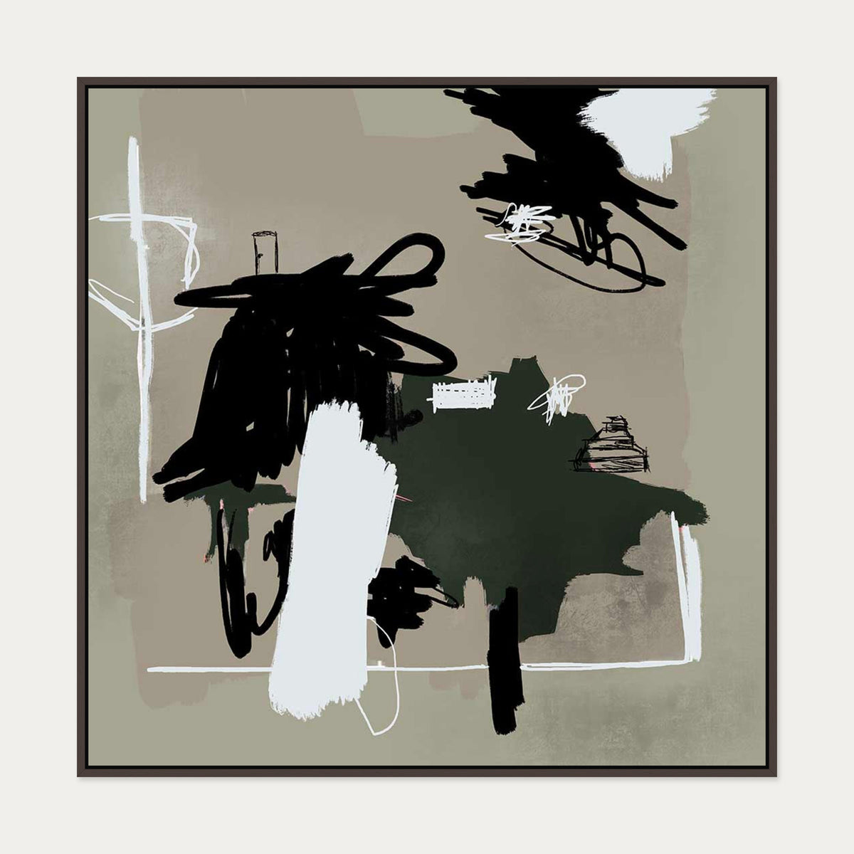 Nature Study Canvas Art — 100 x 100 cm — Brown Frame