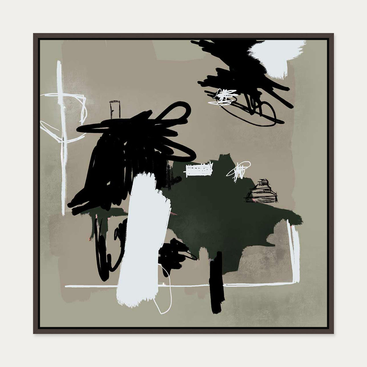 Nature Study Canvas Art — 70 x 70 cm — Brown Frame