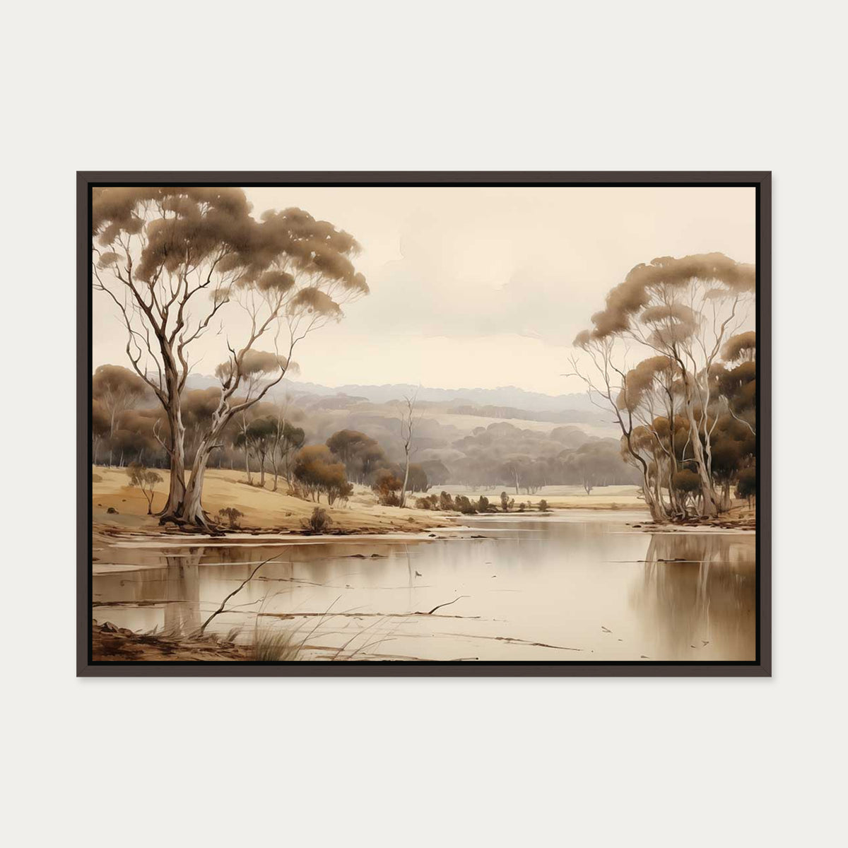 Nature's Whisper Canvas Art — 50 x 70 cm — Brown Frame