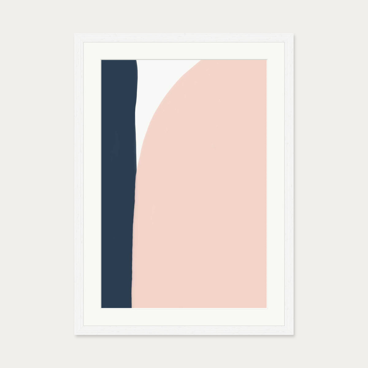 Navy And Pink Art Print — 50 x 70 cm — White Frame