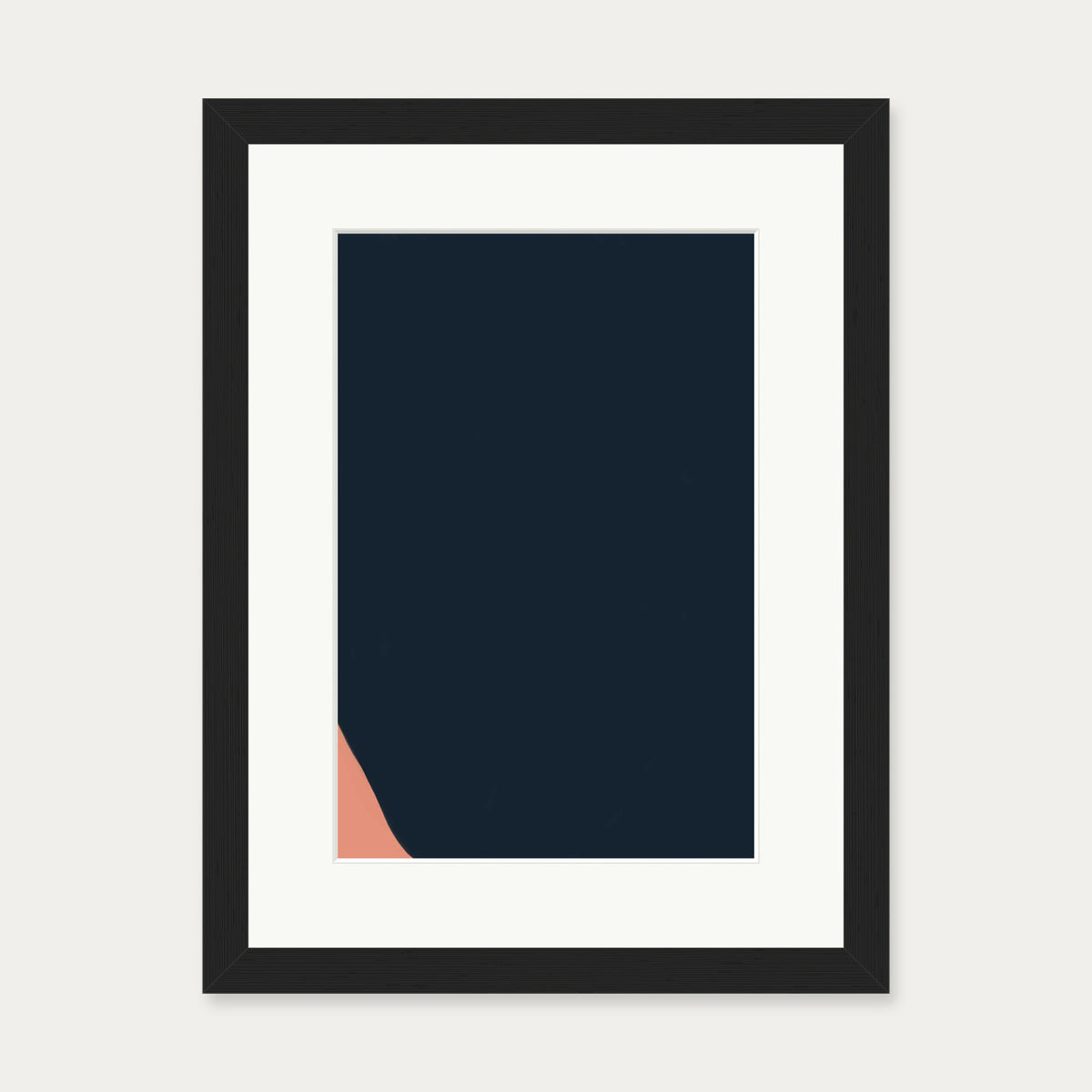 Navy And Terracotta Art Print — 30 x 40 cm — Black Frame