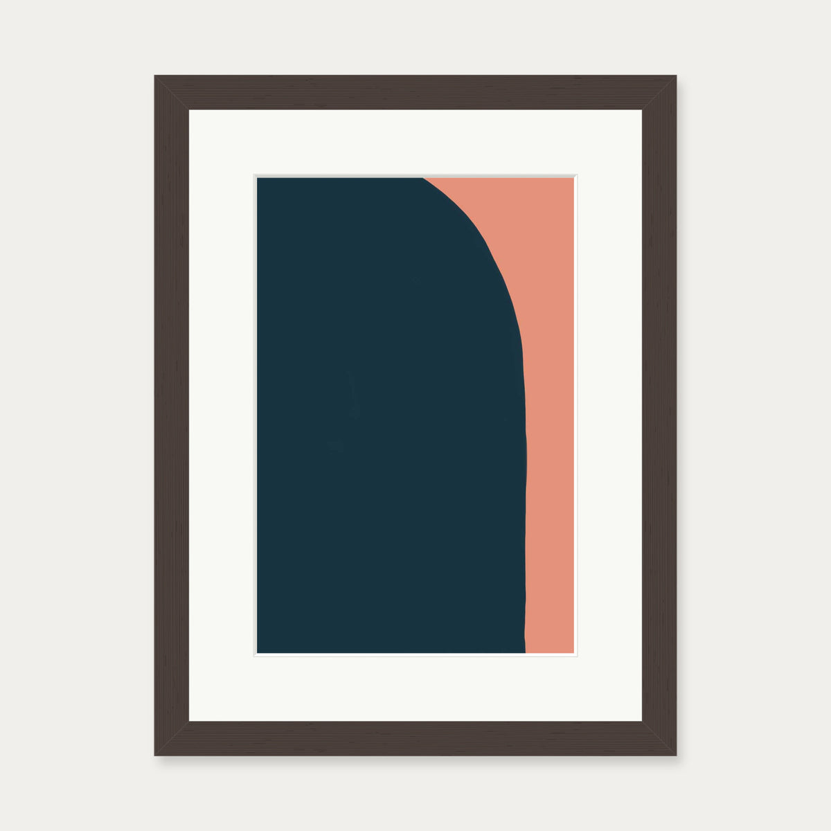 Navy On Terracotta Art Print — 30 x 40 cm — Brown Frame