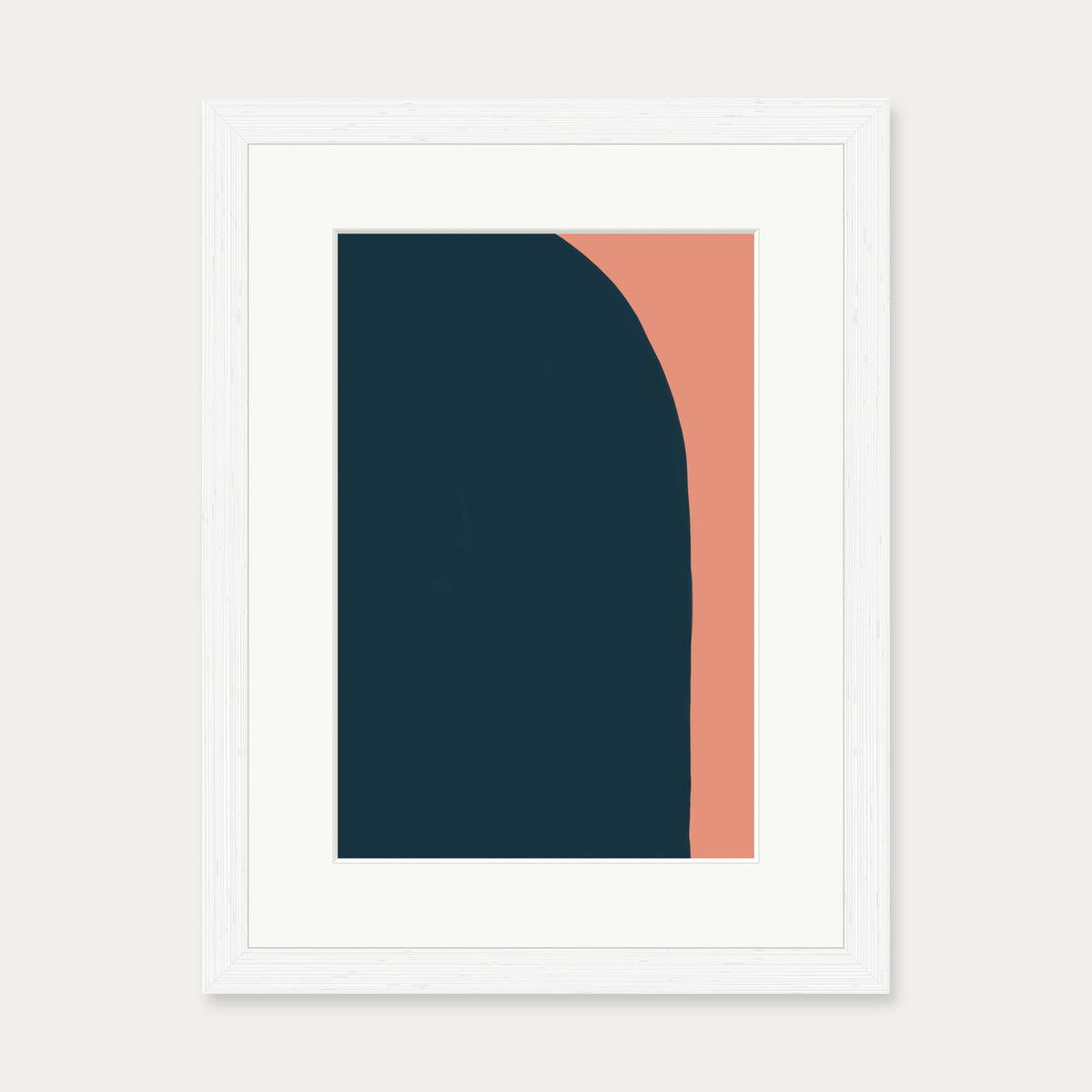 Navy On Terracotta Art Print — 30 x 40 cm — White Frame