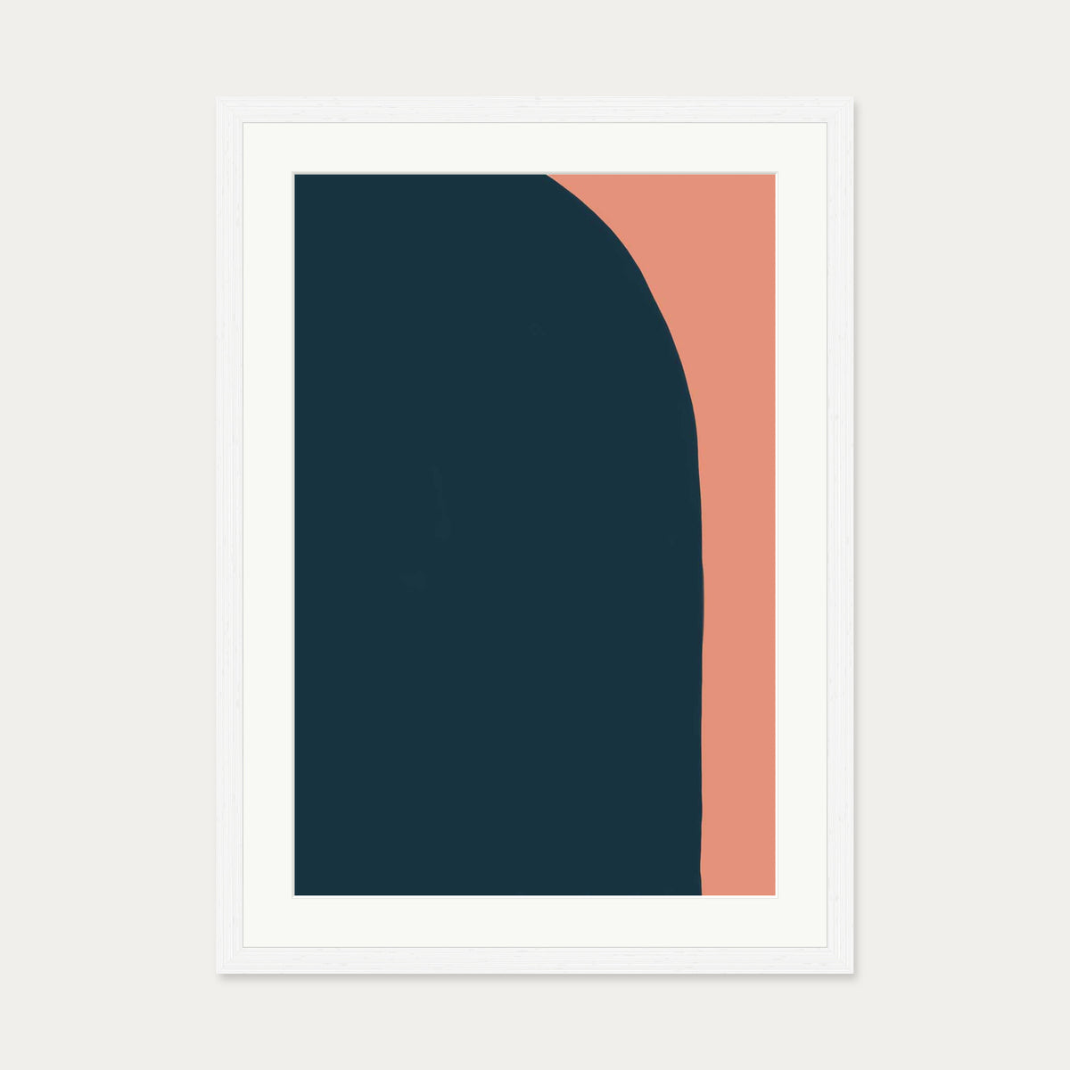 Navy On Terracotta Art Print — 50 x 70 cm — White Frame