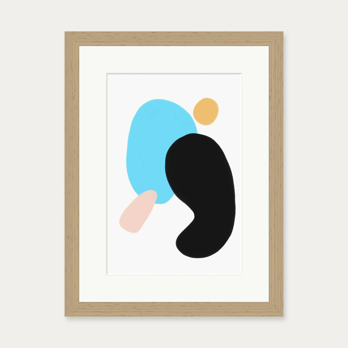 Neon Blue Art Print — 30 x 40 cm — Oak Frame
