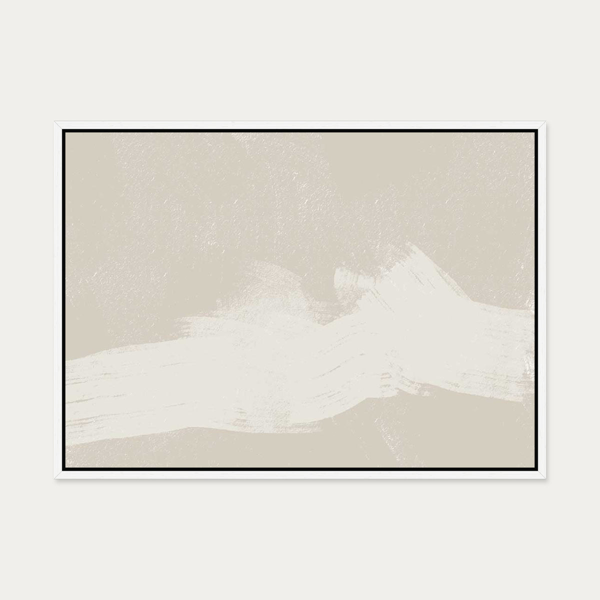 Neutral Abstract Sands Canvas Art — 50 x 70 cm — White Frame