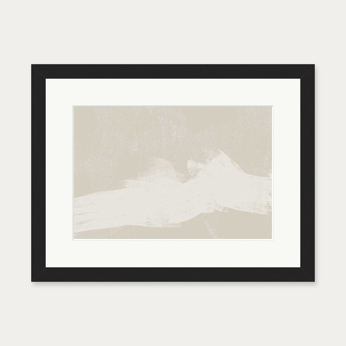 Neutral Abstract Sands Art Print — 30 x 40 cm — Black Frame
