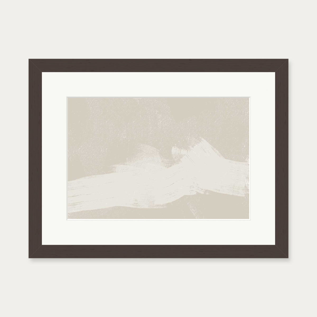 Neutral Abstract Sands Art Print — 30 x 40 cm — Brown Frame