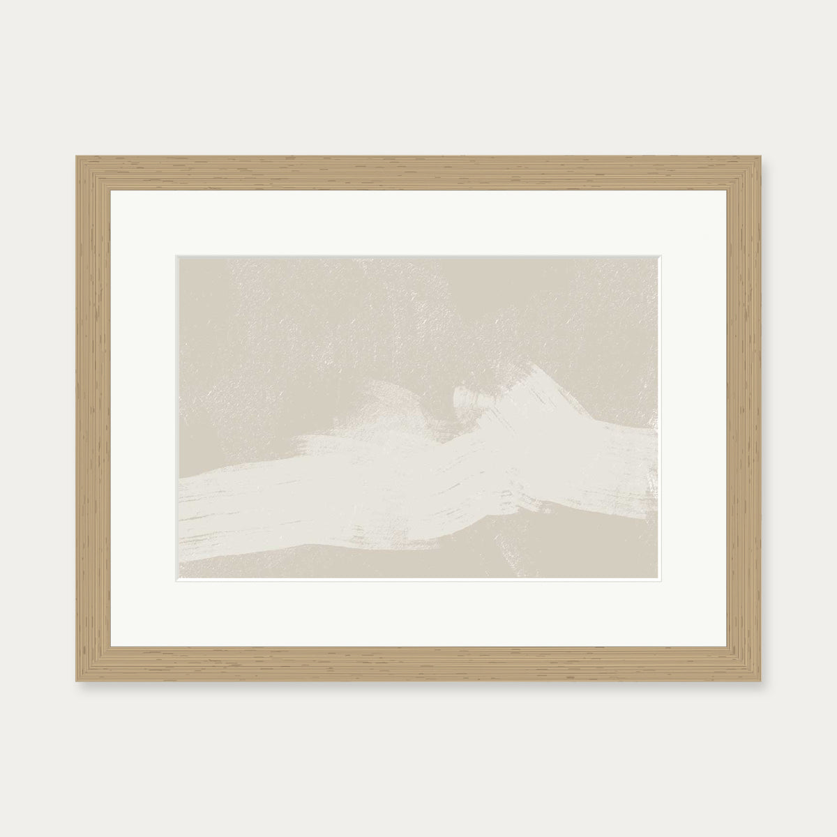 Neutral Abstract Sands Art Print — 30 x 40 cm — Oak Frame