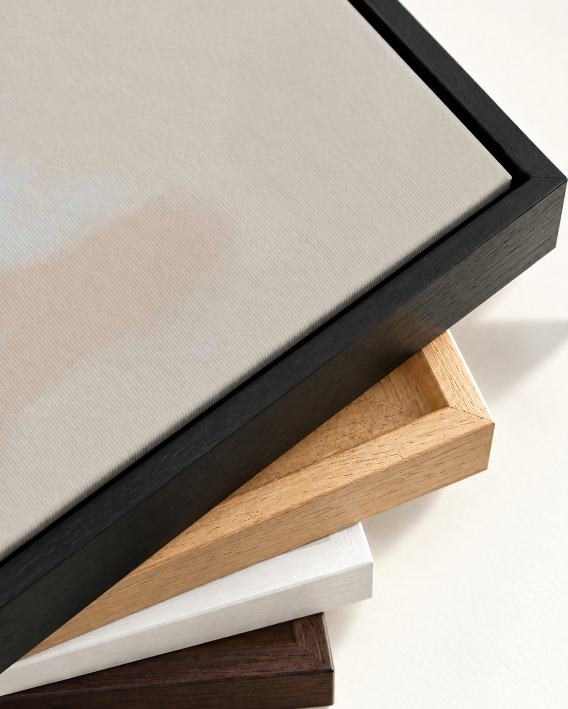 Neutral Blush Canvas Art — framed canvas corner and wrapped canvas detail