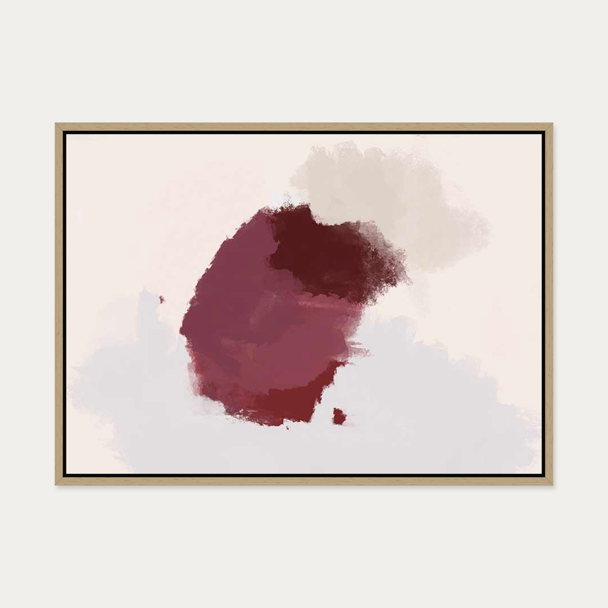 Neutral Blush Layers Canvas Art — 50 x 70 cm — Oak Frame