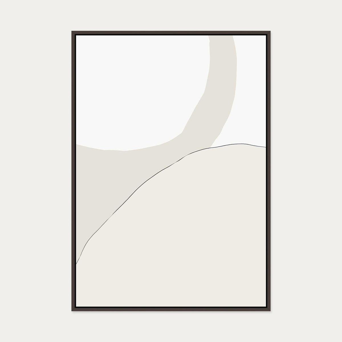 Neutral Figures I Canvas Art — 70 x 100 cm — Brown Frame