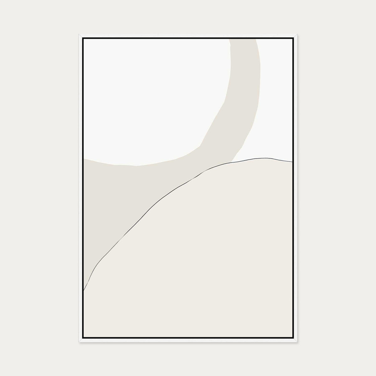 Neutral Figures I Canvas Art — 70 x 100 cm — White Frame