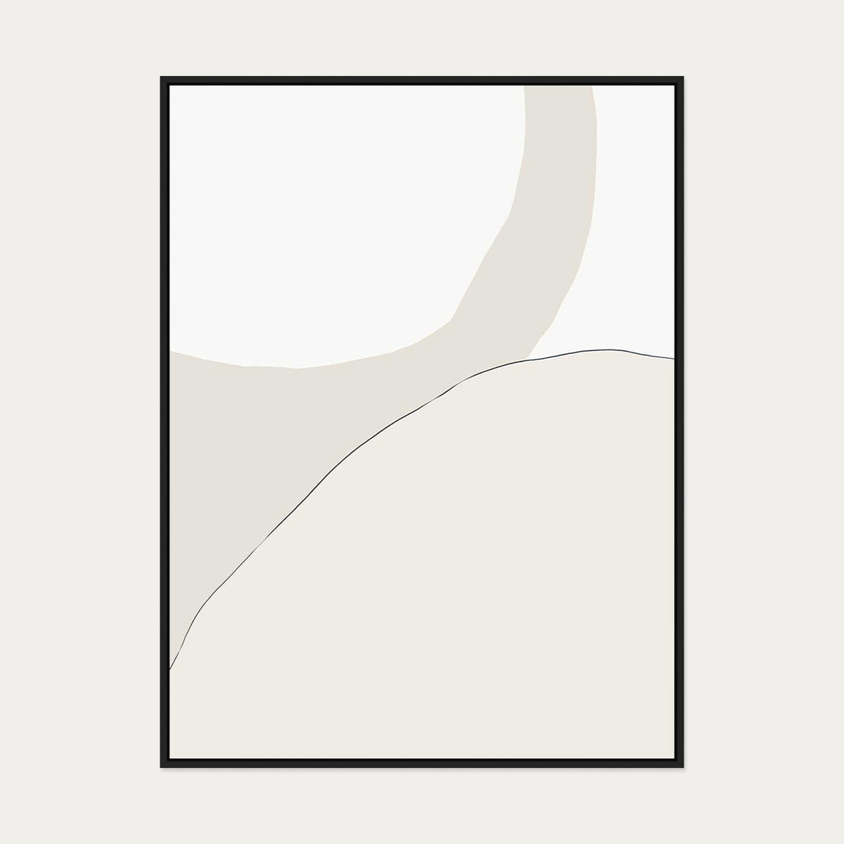 Neutral Figures I Canvas Art — 90 x 120 cm — Black Frame
