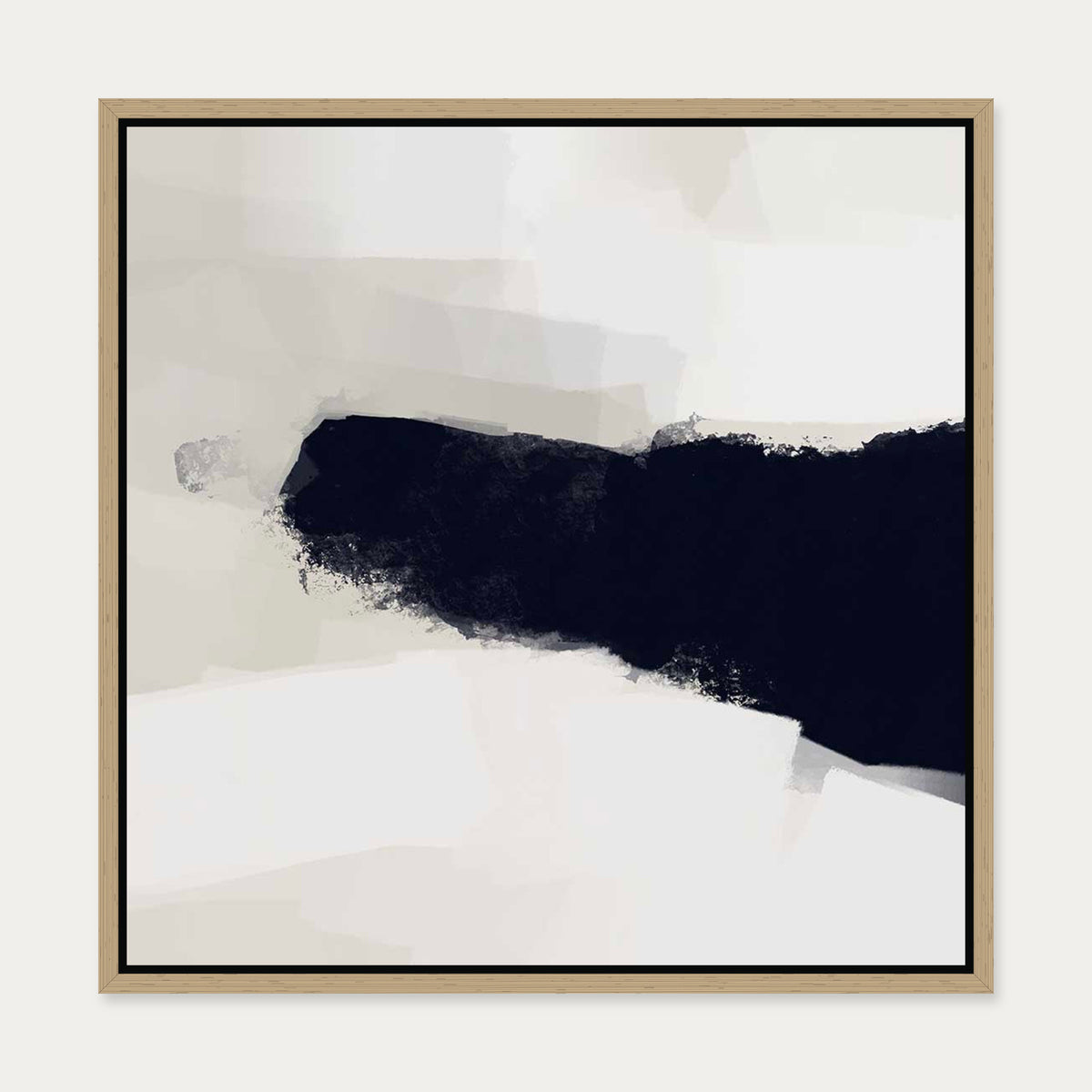 Neutral Haze Canvas Art — 50 x 50 cm — Oak Frame