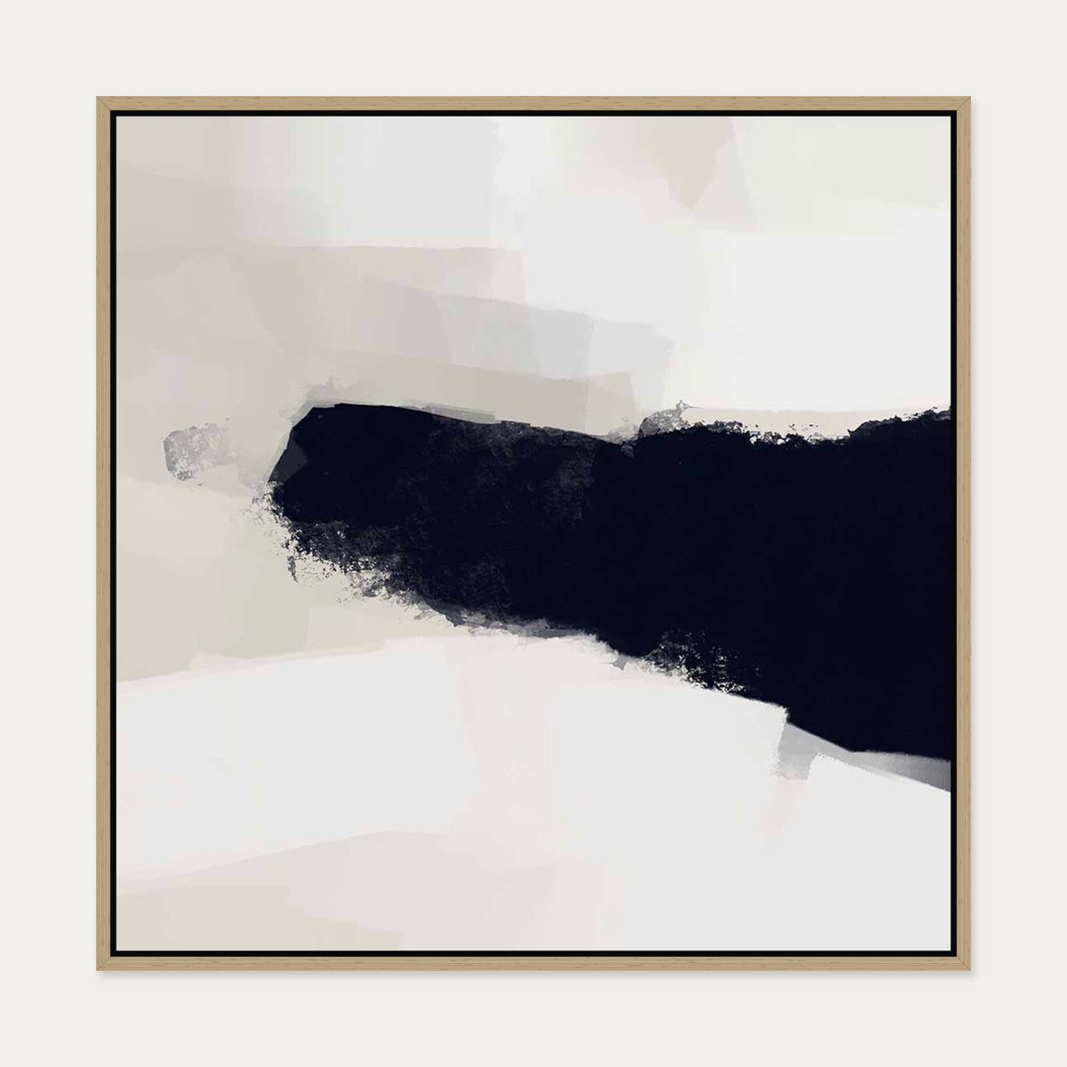 Neutral Haze Canvas Art — 70 x 70 cm — Oak Frame
