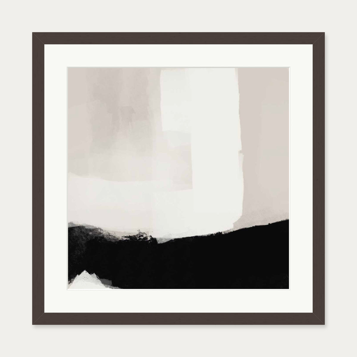 Neutral Haze II Art Print — 50 x 50 cm — Brown Frame