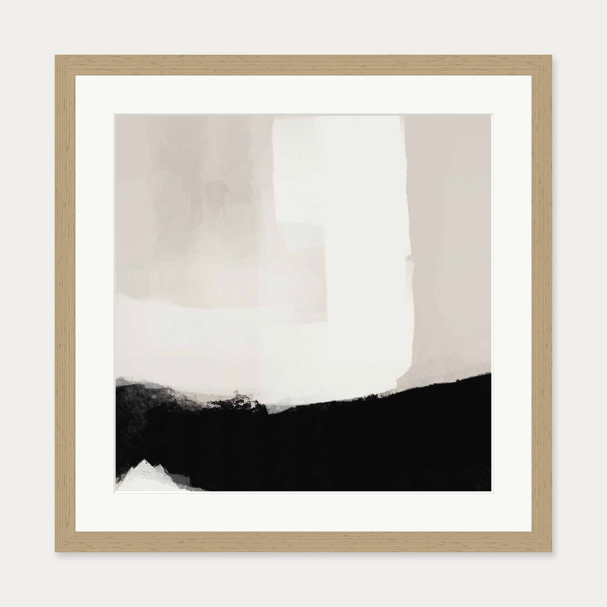 Neutral Haze II Art Print — 50 x 50 cm — Oak Frame