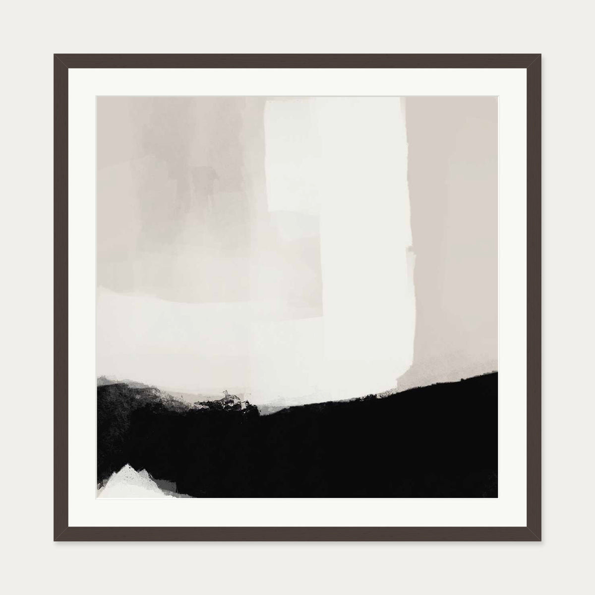 Neutral Haze II Art Print — 70 x 70 cm — Brown Frame