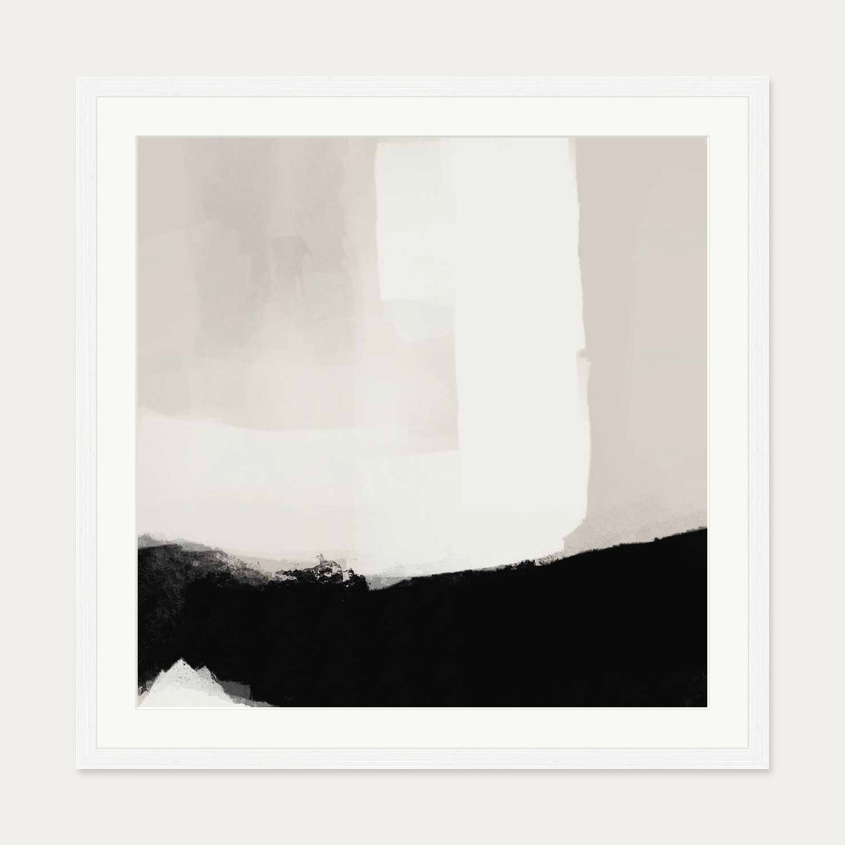 Neutral Haze II Art Print — 70 x 70 cm — White Frame
