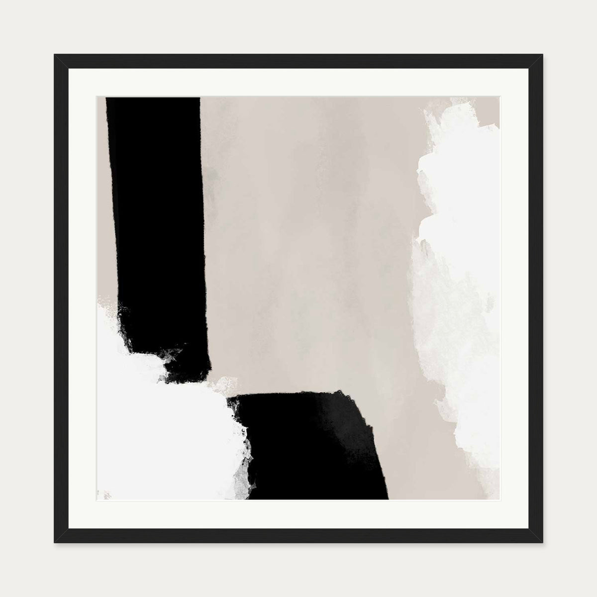 Neutral Haze III Art Print — 70 x 70 cm — Black Frame