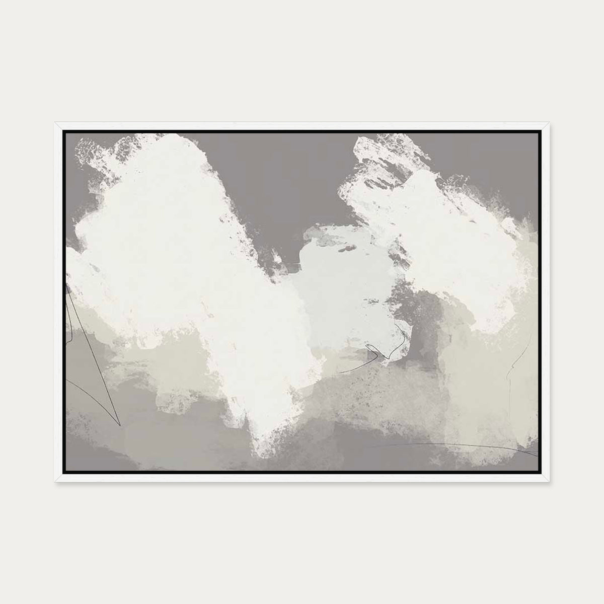 Neutral Notes No4 Canvas Art — 50 x 70 cm — White Frame