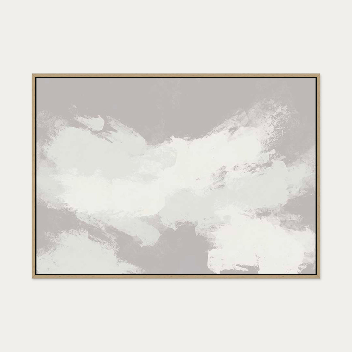 Neutral Notes No5 Canvas Art — 70 x 100 cm — Oak Frame