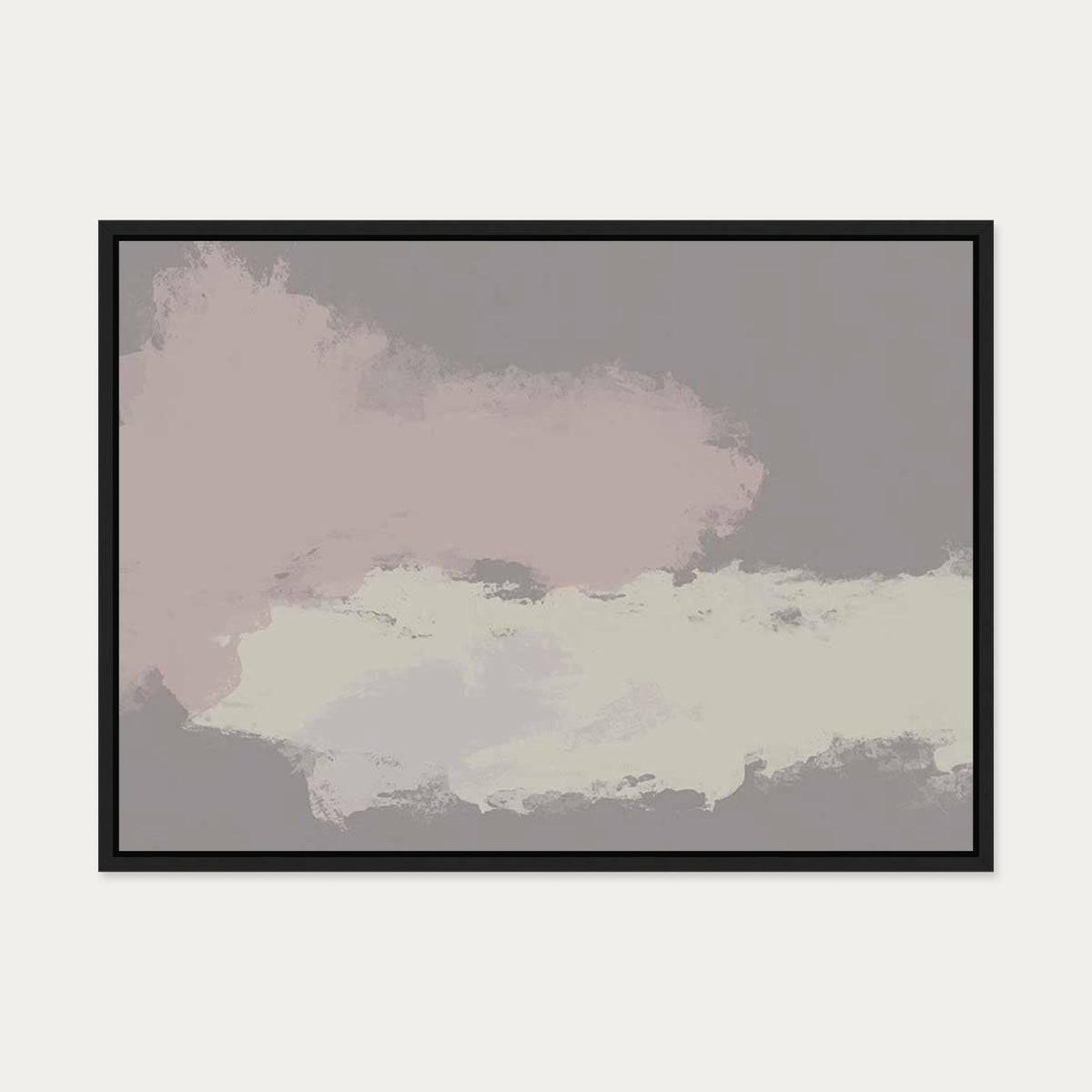 Neutral Notes No6 Canvas Art — 50 x 70 cm — Black Frame
