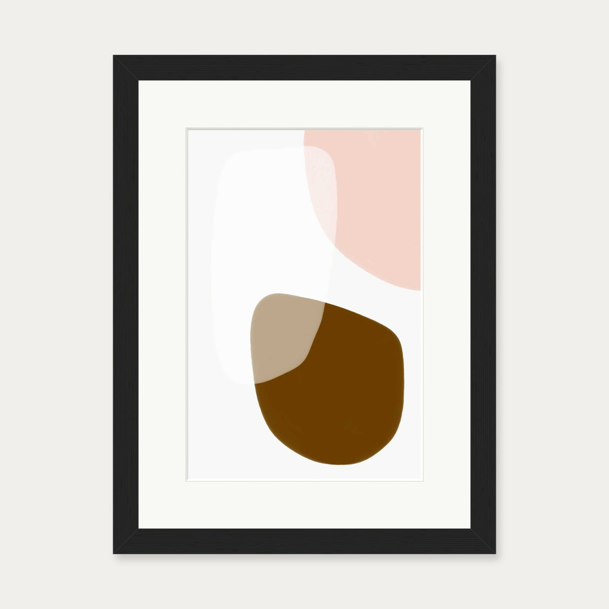 Neutral On Blush Shades Art Print — 30 x 40 cm — Black Frame