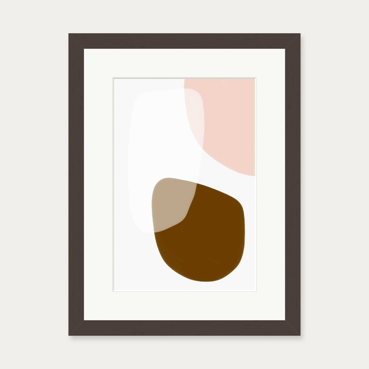 Neutral On Blush Shades Art Print — 30 x 40 cm — Brown Frame