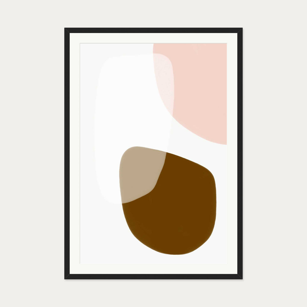 Neutral On Blush Shades Art Print — 70 x 100 cm — Black Frame