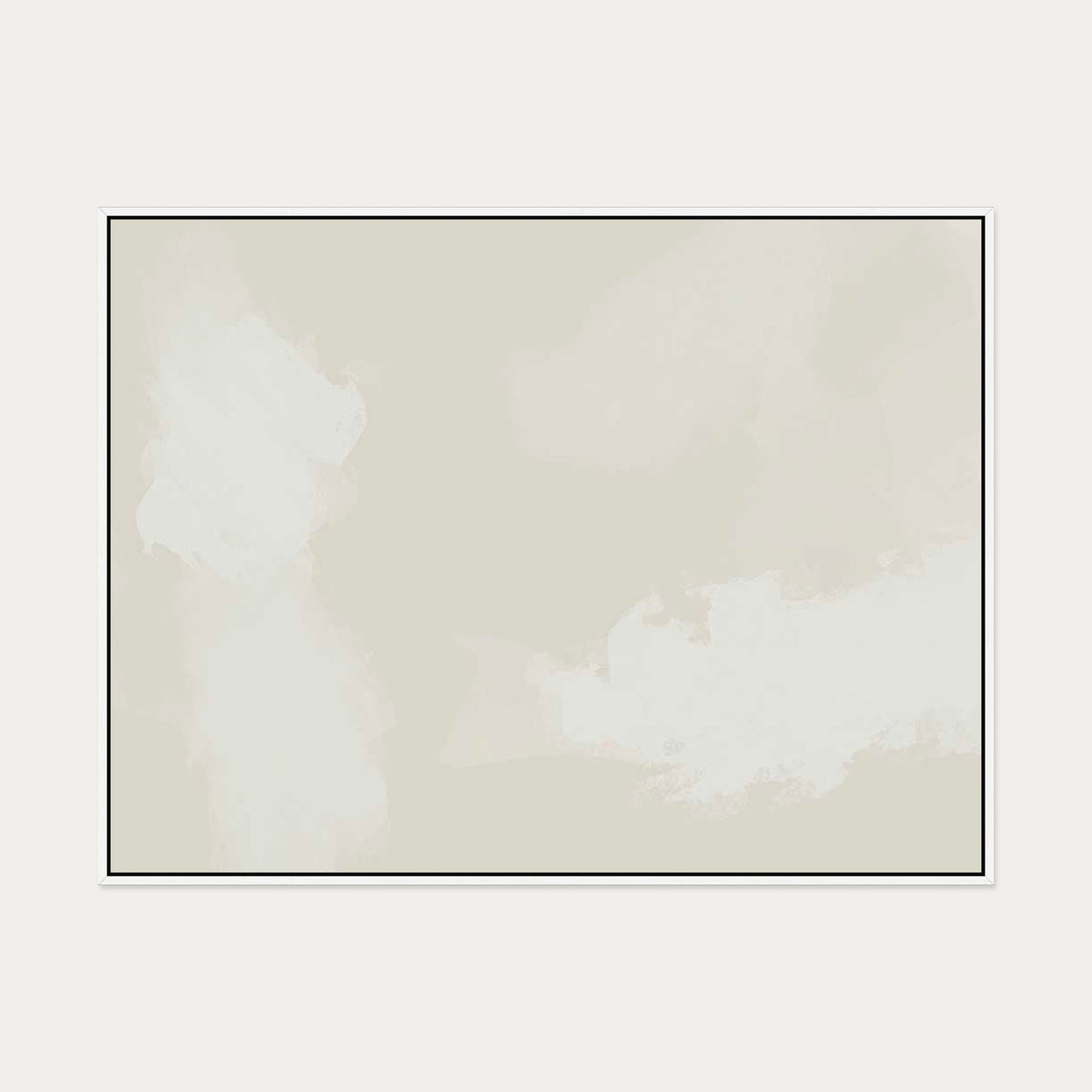 Neutral Skies Canvas Art — 90 x 120 cm — White Frame
