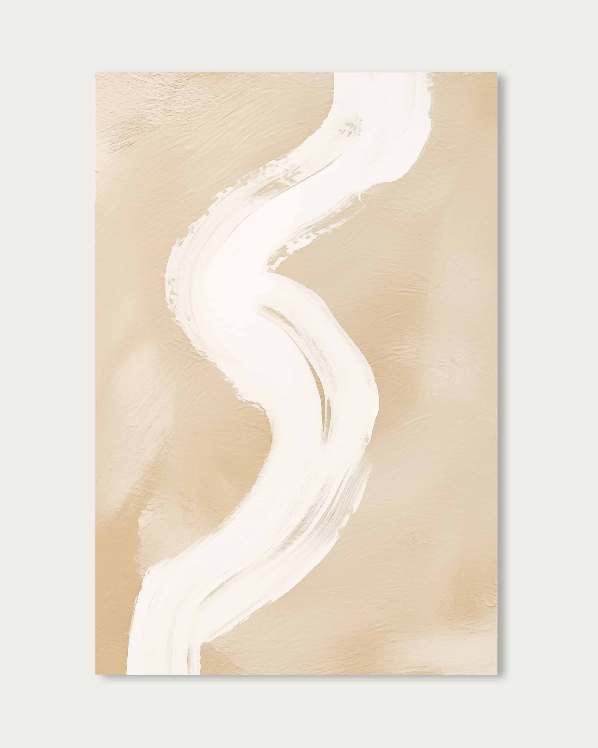 White Brushstroke Art Print
