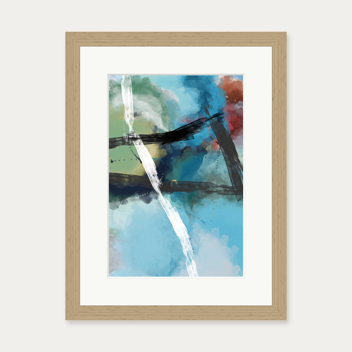 New Contemporary Art Print — 30 x 40 cm — Oak Frame
