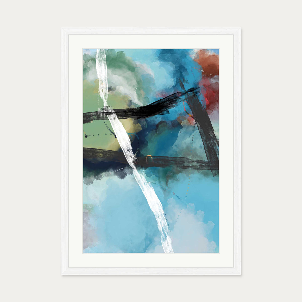 New Contemporary Art Print — 50 x 70 cm — White Frame