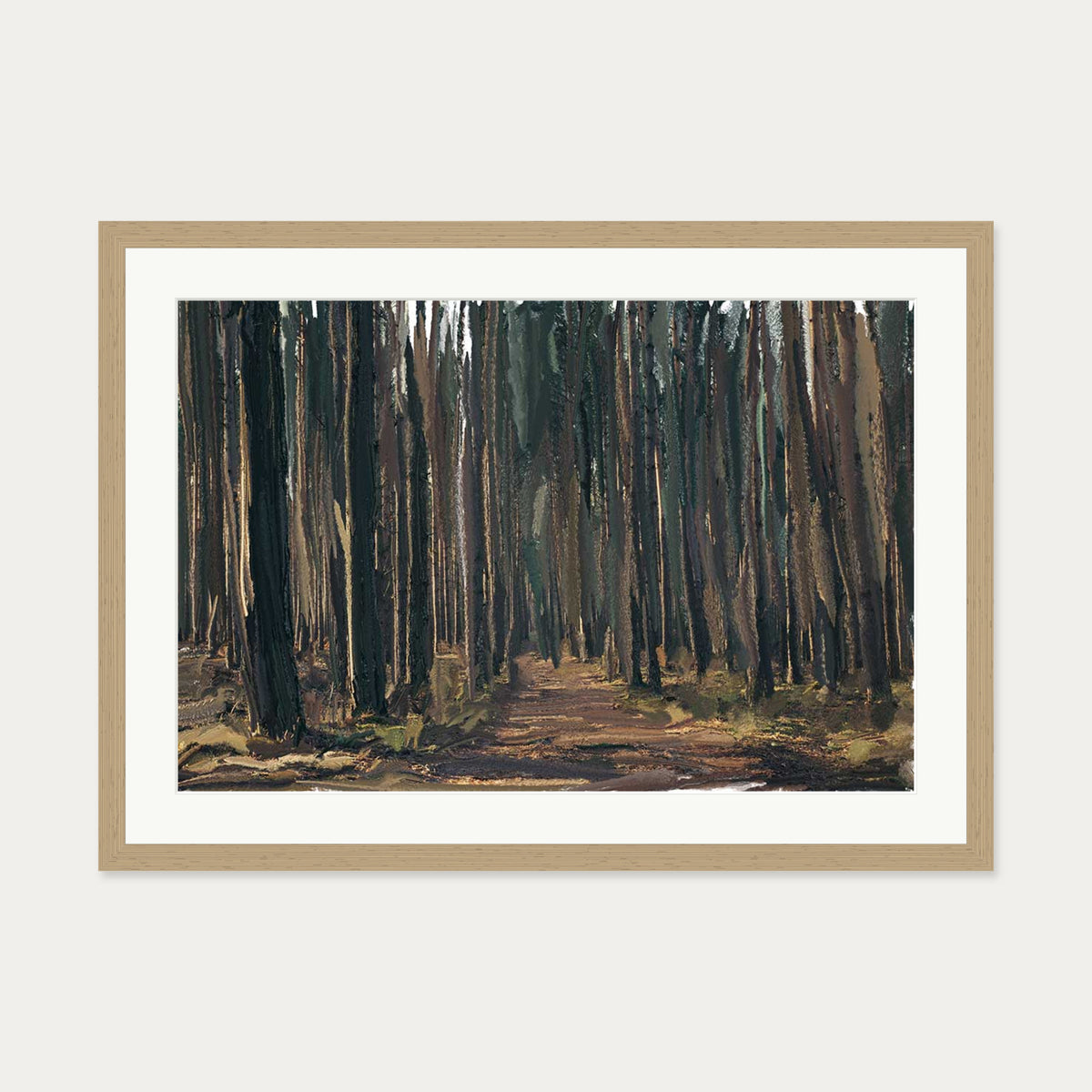 Norwegian Landscape Art Print — 50 x 70 cm — Oak Frame