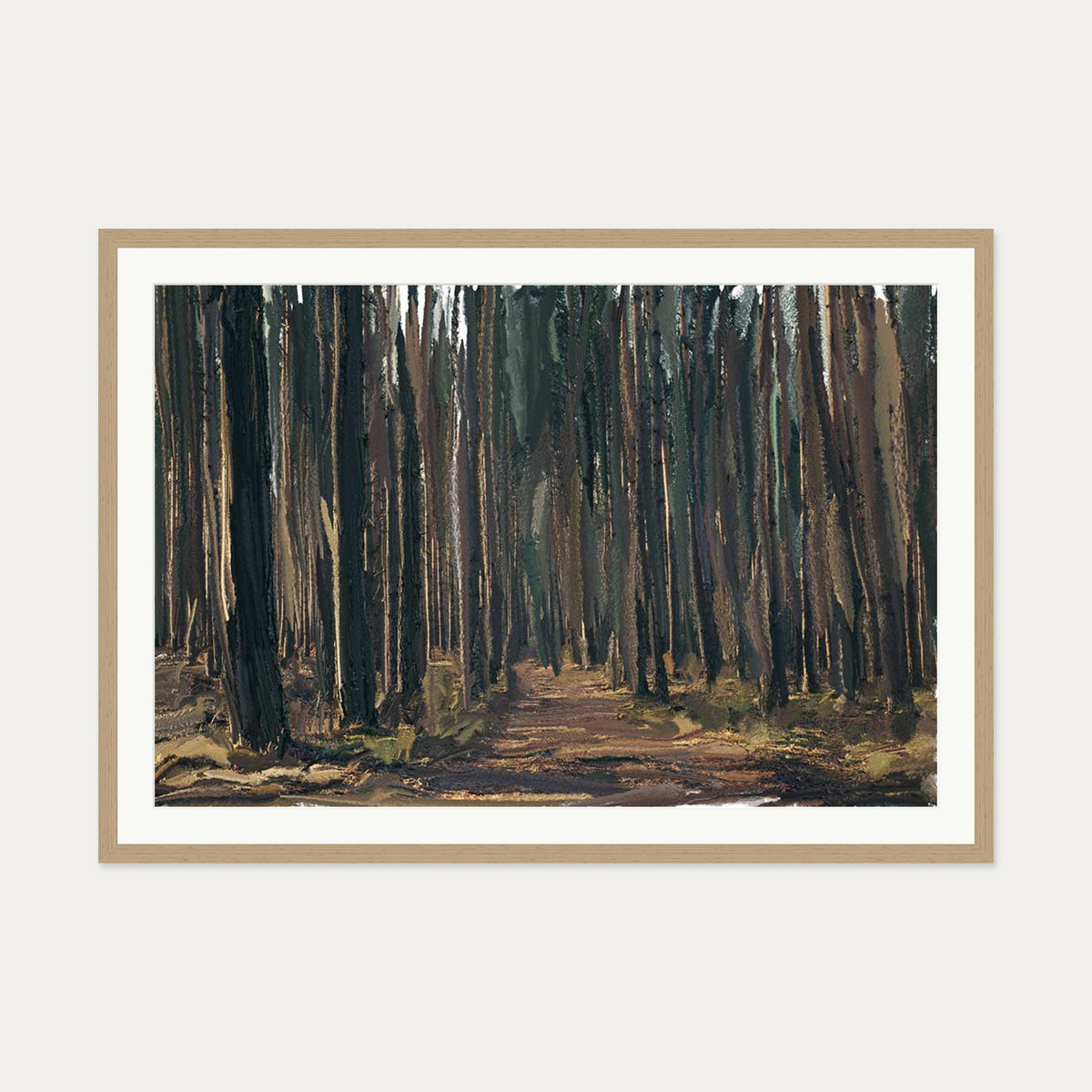 Norwegian Landscape Art Print — 70 x 100 cm — Oak Frame