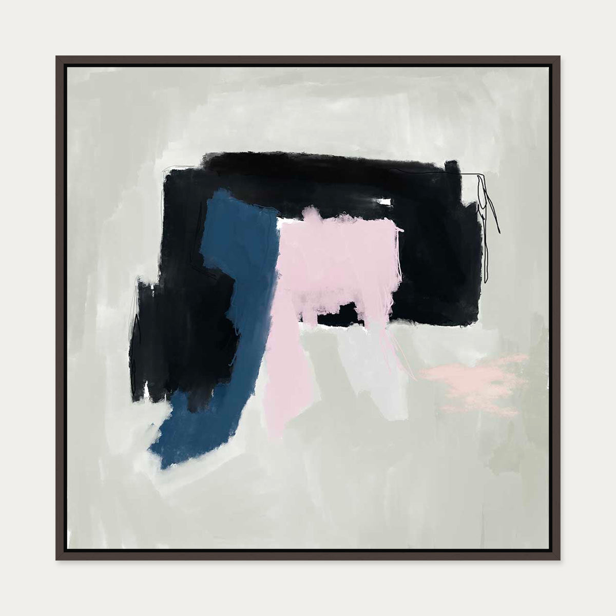 Obsession Canvas Art — 70 x 70 cm — Brown Frame