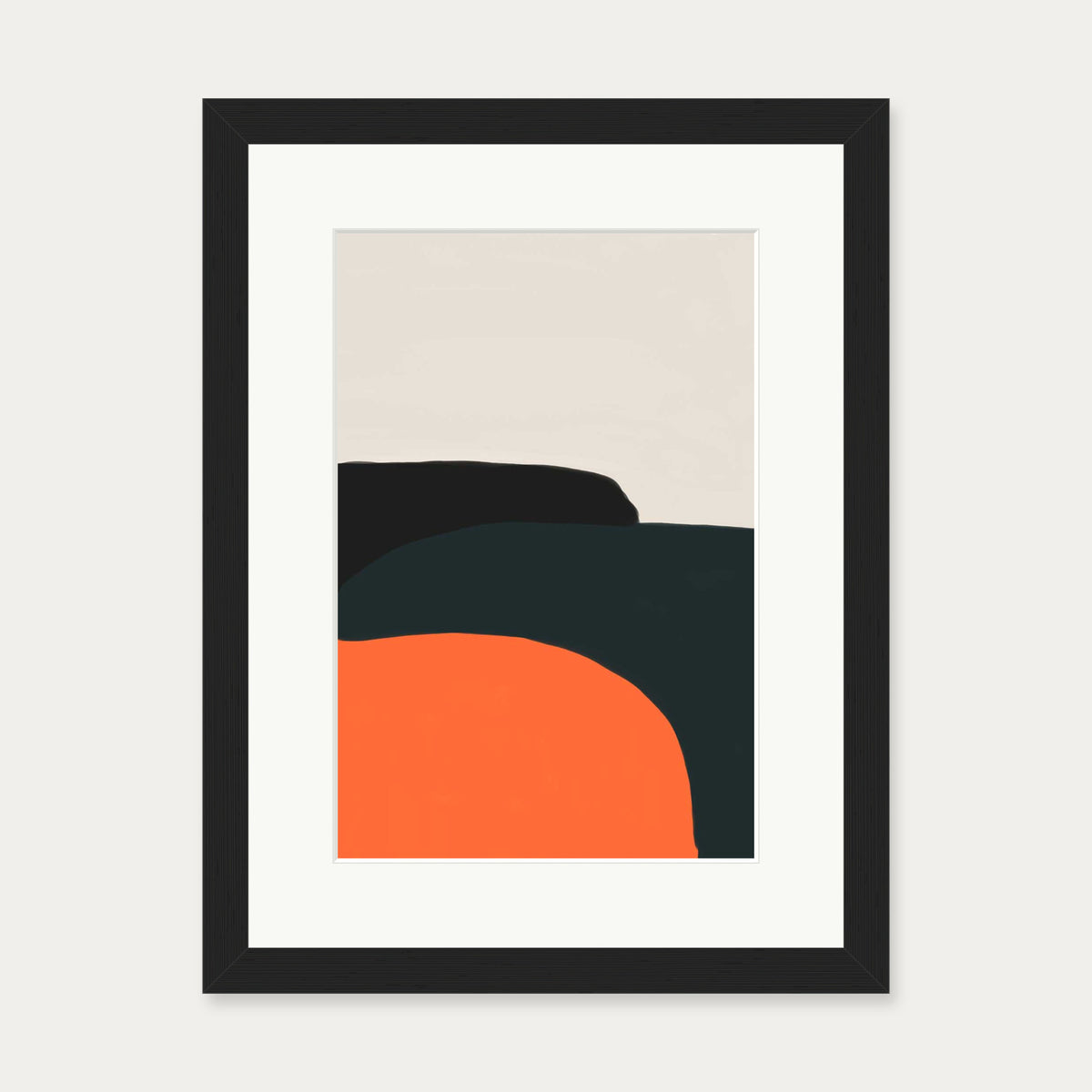 Orange And Grey Art Print — 30 x 40 cm — Black Frame