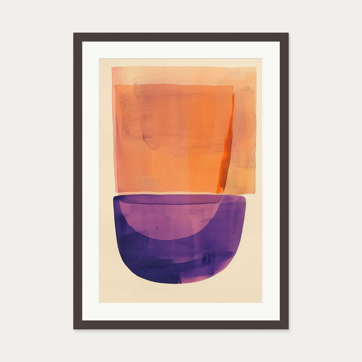 Orange And Purple Wall Art — 50 x 70 cm — Brown Frame