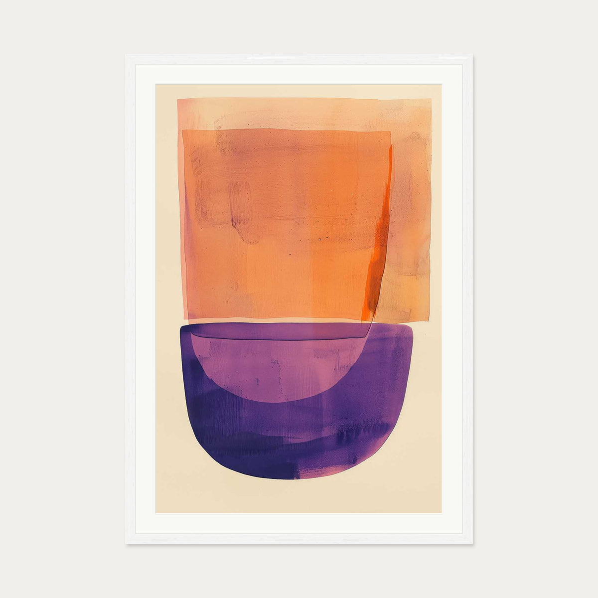 Orange And Purple Wall Art — 70 x 100 cm — White Frame