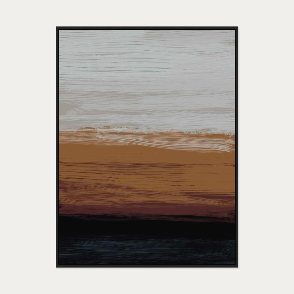 Orange Sunset Canvas Art — 90 x 120 cm — Black Frame