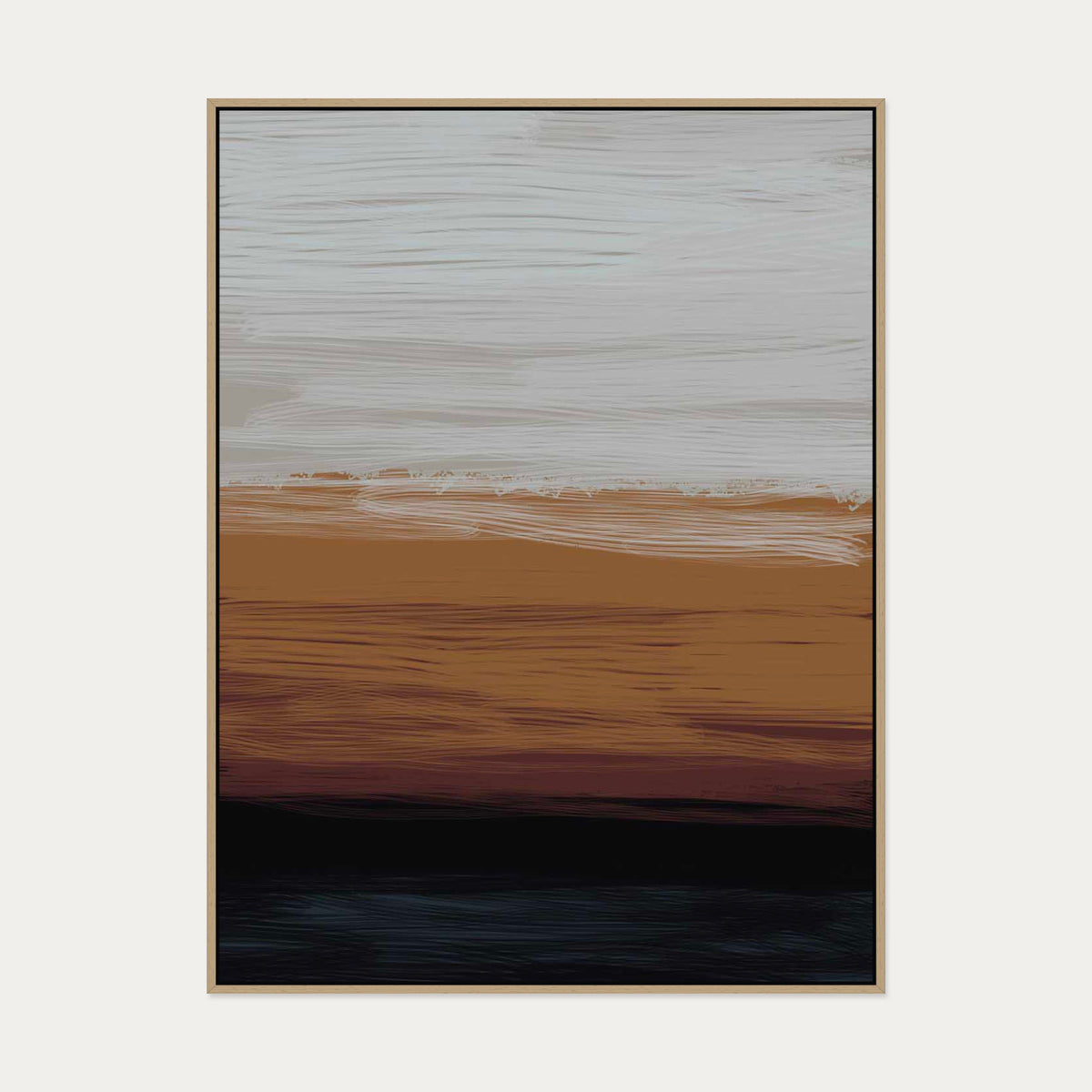 Orange Sunset Canvas Art — 90 x 120 cm — Oak Frame