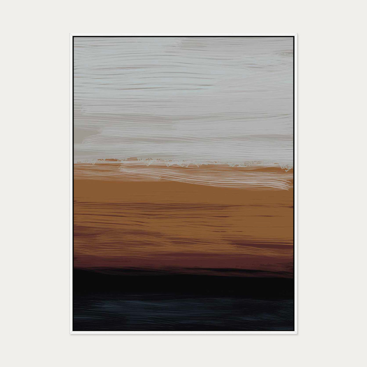 Orange Sunset Canvas Art — 90 x 120 cm — White Frame