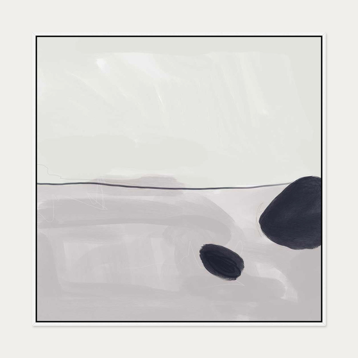 Organic Abstract I Canvas Art — 100 x 100 cm — White Frame